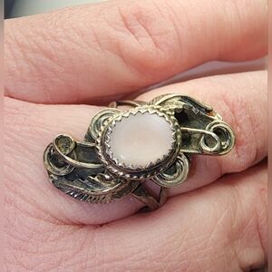 Vintage Sterling Silver Mother Of Pearl Ring 7.25